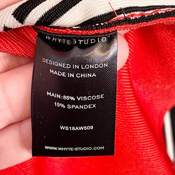 Whyte Studio Women's Red Stretchy Fit Sleeveless Bodycon Midi Dress Size S/M NWT - Picture 10 of 11